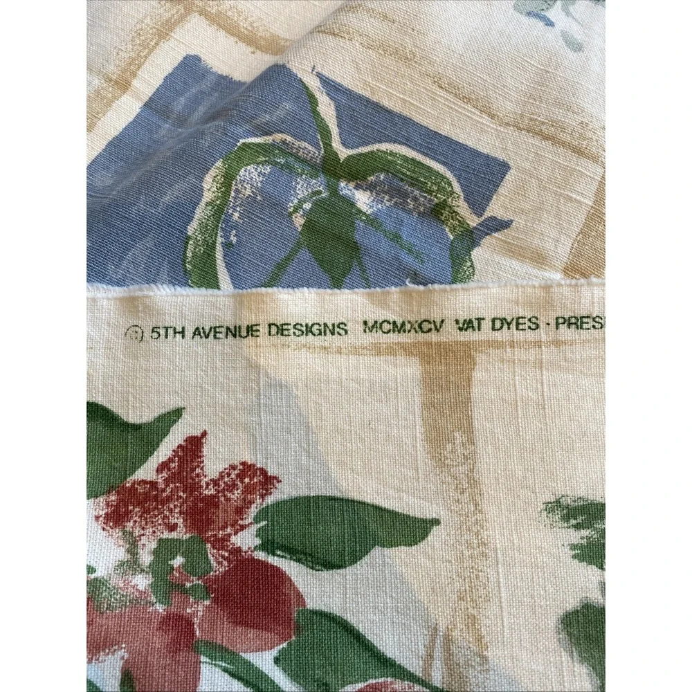 VTG 1995 5th Avenue Design‎ FABRIC Floral 1.8 Yds X 52